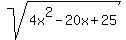sqrt%284x%5E2-20x%2B25%29