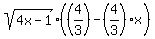sqrt%284x-1%29%28%284%2F3%29-%284%2F3%29x%29