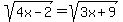 sqrt%284x-2%29+=+sqrt%283x%2B9%29