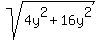 sqrt%284y%5E2+%2B+16y%5E2%29