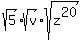 sqrt%285%29sqrt%28v%29sqrt%28z%5E20%29