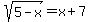 sqrt%285-x%29=x%2B7