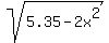 sqrt%285.35-2x%5E2%29