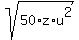 sqrt%2850%2Az%2Au%5E2%29