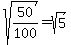 sqrt%2850%2F100%29=sqrt%285%29