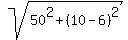 sqrt%2850%5E2+%2B+%2810-6%29%5E2%29
