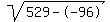 sqrt%28529--96%29