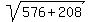 sqrt%28576%2B208%29