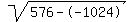 sqrt%28576--1024%29