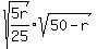 sqrt%285r%2F25%29+%2A+sqrt%2850-r%29