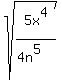 sqrt%285x%5E4%2F%284n%5E5%29%29