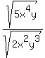 sqrt%285x%5E4y%29%2Fsqrt%28+2x%5E2y%5E3%29