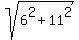 sqrt%286%5E2+%2B+11%5E2%29