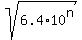 sqrt%286.4%2A10%5En%29