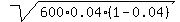 sqrt%28600%2A0.04%2A%281-0.04%29%29