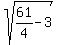 sqrt%2861%2F4-3%29