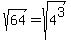 sqrt%2864%29+=+sqrt%284%5E3%29