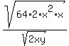 sqrt%2864%2A2%2Ax%5E2%2Ax%29%2Fsqrt%282xy%29