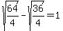 sqrt%2864%2F4%29+-+sqrt%2836%2F4%29+=+1