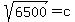 sqrt%286500%29+=+c