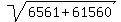 sqrt%286561%2B61560%29