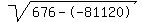 sqrt%28676--81120%29