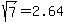 sqrt%287%29=2.64