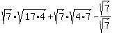 sqrt%287%29sqrt%2817%2A4%29%2Bsqrt%287%29sqrt%284%2A7%29-sqrt%287%29%2Fsqrt%287%29