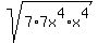 sqrt%287%2A7x%5E4%2Ax%5E4%29