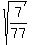 sqrt%287%2F77%29