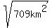 sqrt%28709km%5E2%29