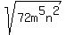 sqrt%2872m%5E5n%5E2%29