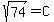 sqrt%2874%29+=+C