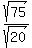 sqrt%2875%29%2Fsqrt%2820%29