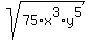 sqrt%2875%2Ax%5E3%2Ay%5E5%29
