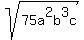 sqrt%2875a%5E2b%5E3c%29