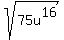 sqrt%2875u%5E16%29