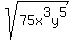 sqrt%2875x%5E3y%5E5%29+
