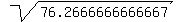 sqrt%2876.2666666666667%29