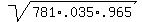 sqrt%28781%2A.035%2A.965%29