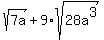 sqrt%287a%29%2B9%2Asqrt%2828a%5E3%29