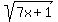 sqrt%287x%2B1%29