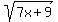 sqrt%287x+%2B+9%29