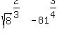 sqrt%288%29%5E%282%2F3%29-81%5E%283%2F4%29