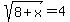 sqrt%288%2Bx%29=4