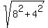 sqrt%288%5E2%2B4%5E2%29