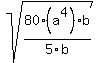 sqrt%2880%28a%5E4%29b%2F5b%29