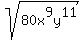 sqrt%2880x%5E9y%5E11%29