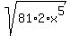 sqrt%2881%2A2%2Ax%5E5%29