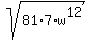 sqrt%2881%2A7%2Aw%5E12%29